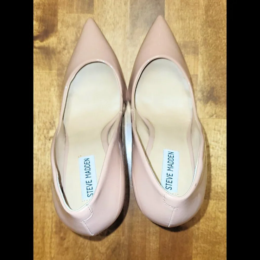 Women's EUC Steve Madden Daisie Dark Blush Patent Stiletto High Heel Pump US 9 - Picture 10 of 14
